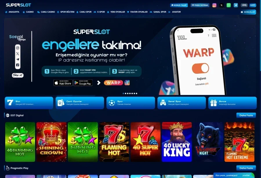 SuperSlot ekran görüntüsü